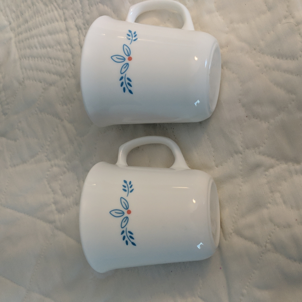 2- Corelle subtle blue mugs